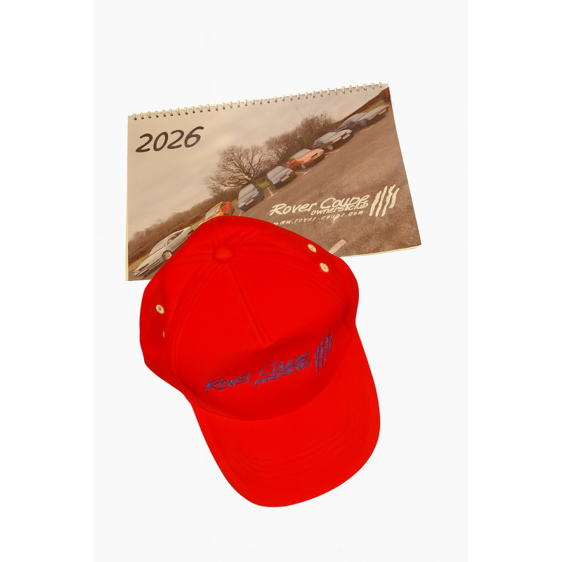 2026 Calendar & Baseball Cap (Red) Package